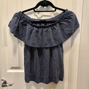 Madewell striped off the shoulder top